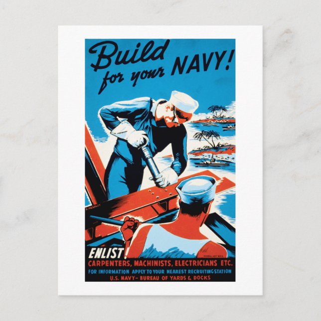 Carte Postale Construisez pour votre marine (Devant)
