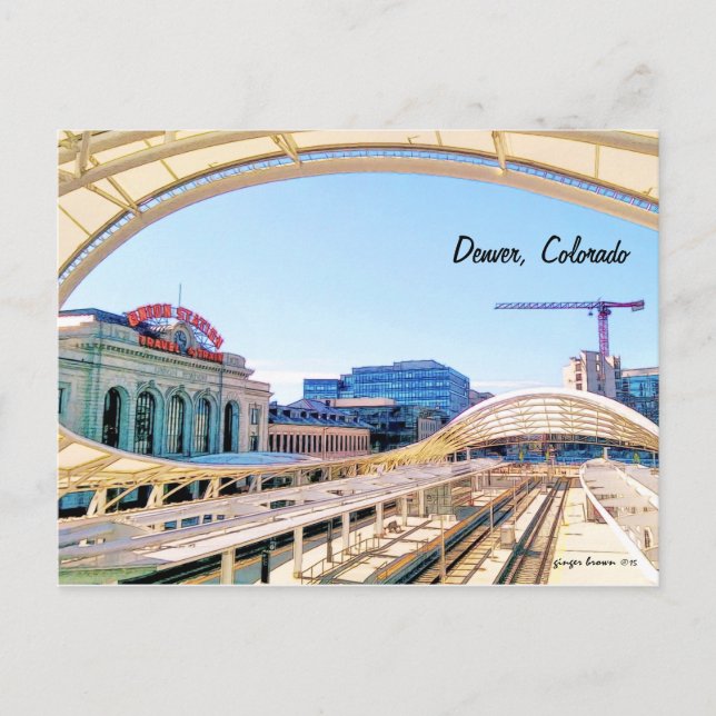 Carte Postale Contemporain Look, Union Station, Crane Denver CO (Devant)