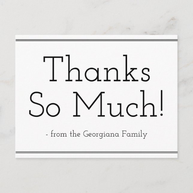 Carte postale contemporaine "Merci beaucoup !" (Devant)