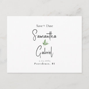Carte Postale Contemporary Simple Photo Wedding Enregistrer la d