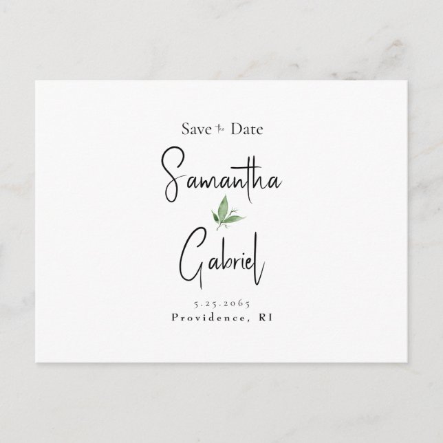 Carte Postale Contemporary Simple Photo Wedding Enregistrer la d (Devant)