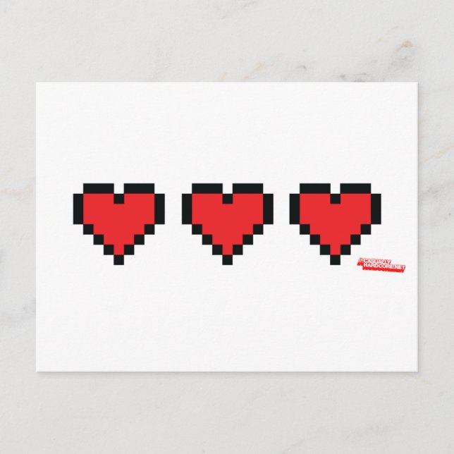 Carte Postale Contenants cardiaques - Gamer, jeux vidéo geeks Vi (Devant)