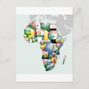 Carte Postale Continent de l'Afrique Belle maman Afrique Colorée
