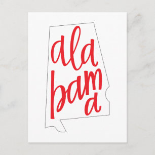 Carte Postale Contour de l'Alabama