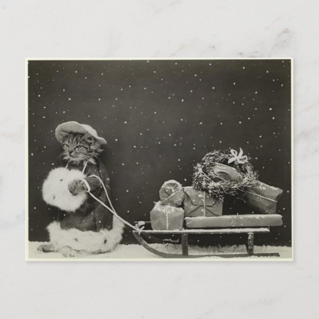 Carte Postale Conversation traineau noël (Devant)
