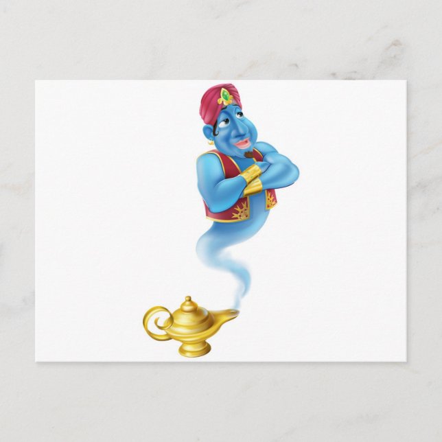 Carte Postale Convivial Jinn ou génie et lampe à huile magique (Devant)