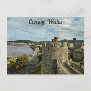 Carte Postale Conwy Pays de Galles Château Gallois Rivière Voyag