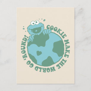 Carte Postale Cookie Monster   Les cookies font tourner le monde