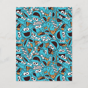 Carte Postale Cookie Monster   Nom Nom Nom Nom Motif