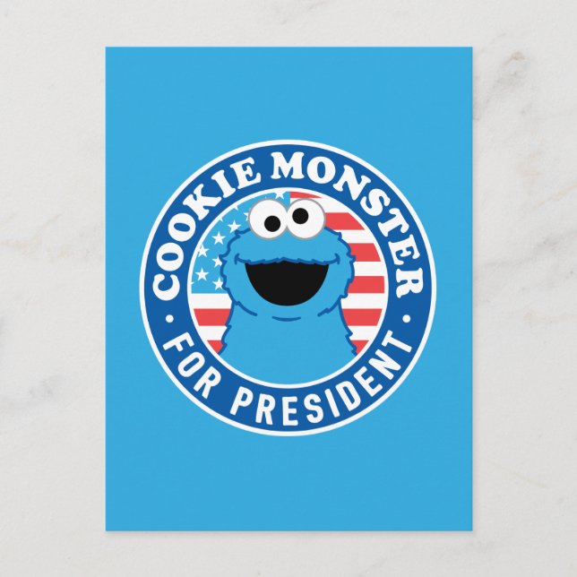 Carte Postale Cookie Monster pour le président (Devant)