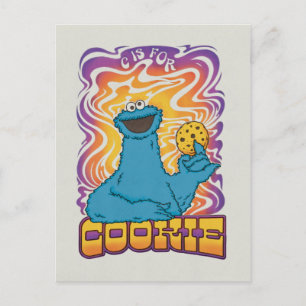 Carte Postale Cookie Monster   Psychédélique