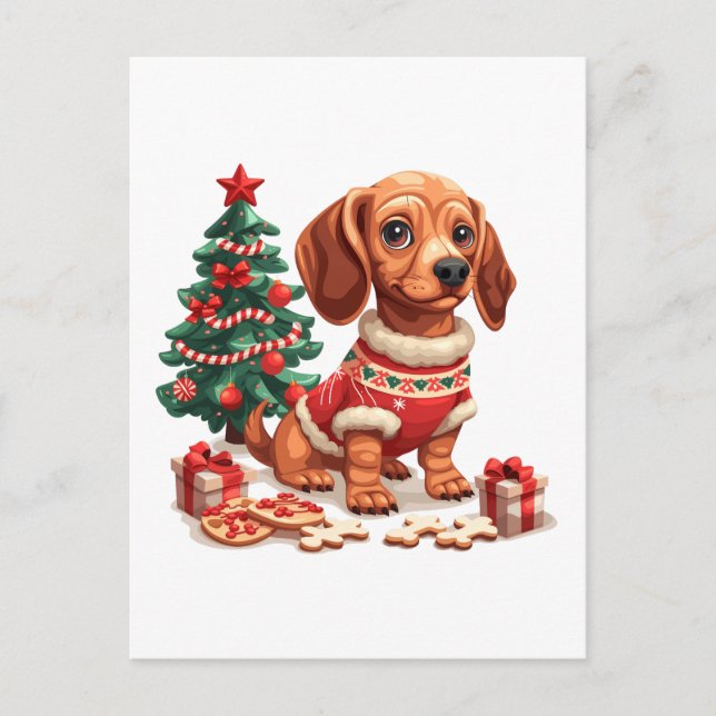 Carte Postale Cookies de Noël Dachshund Dog Holiday (Devant)