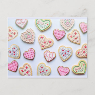 Carte Postale Cookies en forme de coeur pour la Saint-Valentin  