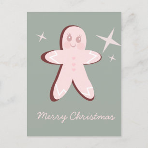 Carte Postale Cookies Rétro au Pain d'Épice Noël Groovy 