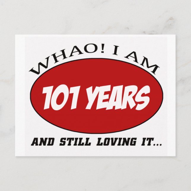 Carte Postale cool 101 ans conception d'anniversaire (Devant)