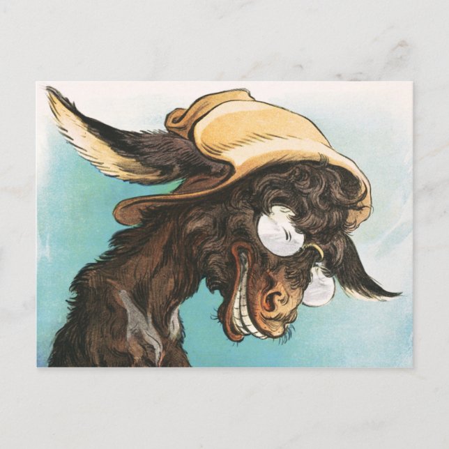 Carte Postale Cool âne portant lunettes et casquette (Devant)