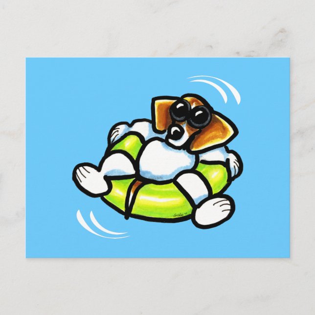 Carte Postale Cool Beagle Float Off-Leash Art™ (Devant)