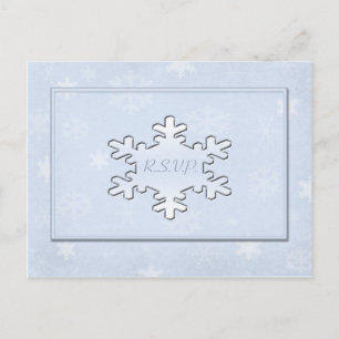 Carte postale cool Blue Winter Wedding R.S.V.P.