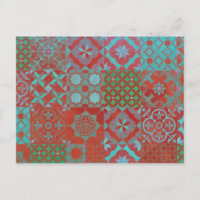 Cool, carreaux de la mer Égée tendance en rouge et