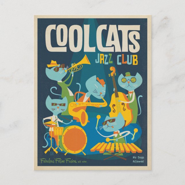 Carte Postale Cool Cats Jazz (Devant)