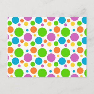 Carte Postale Cool Funky Multicolored Polka Dot Pattern Circle