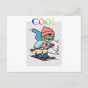 Carte Postale Cool Funny Skier conceptions de ski skier drôl
