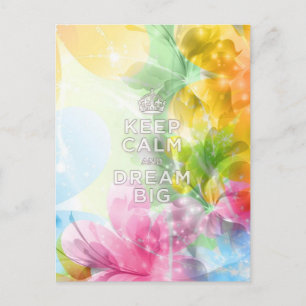 Carte Postale Cool génial citation tendance "Keep Calm and Dream