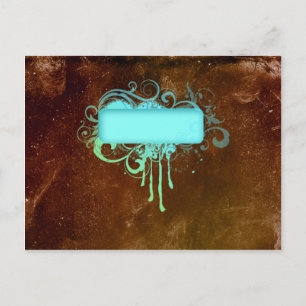 Carte Postale Cool Grunge Monogram Copper Paint Drift