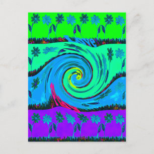 Carte Postale Cool I Love Hawaii : Floral Pop Art motif Design