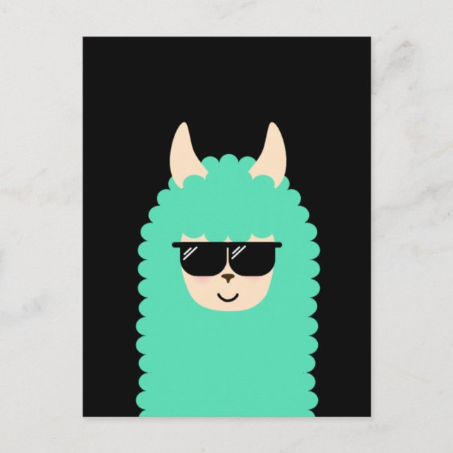 Carte Postale Cool Llama Emoji (Devant)