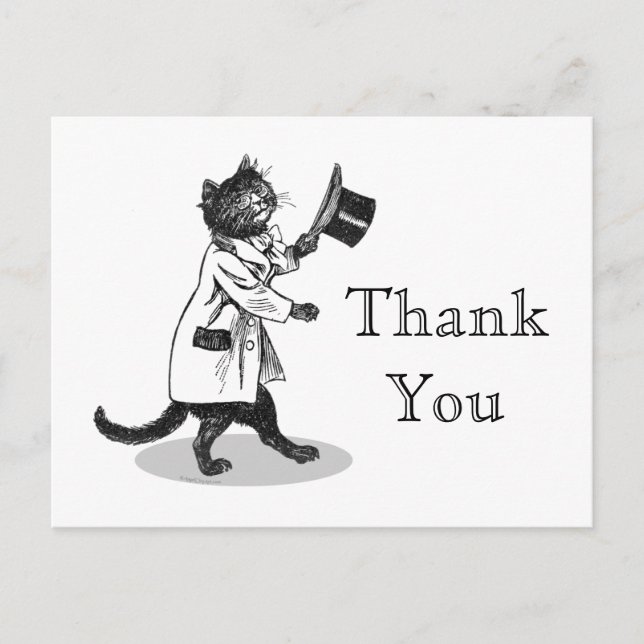 Carte postale cool Merci personnalisée Chat (Devant)