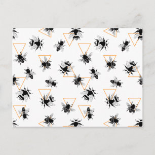 Carte Postale Cool Modern Queen Bees Pattern