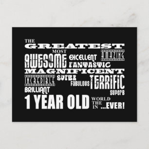 Carte Postale Cool Moderne 1er Anniversaire : Plus grand 1 an