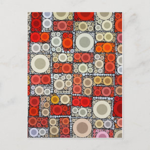 Carte Postale Cool Moderne Cercle Orange Carreaux de mosaïque ro