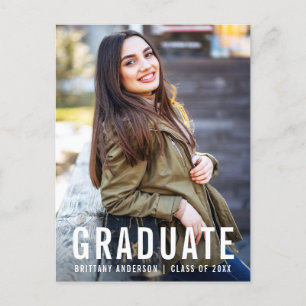 Carte Postale Cool moderne Graduation Party Photo W Invitation