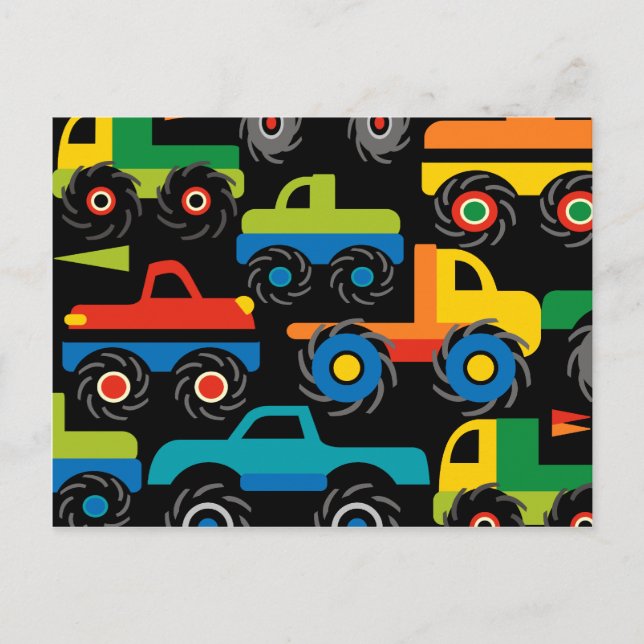 Carte Postale Cool Monsters Camions Transport Cadeaux pour garço (Devant)