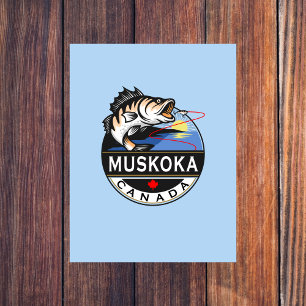 Carte Postale Cool Muskoka Canada Pêche en plein air Crest