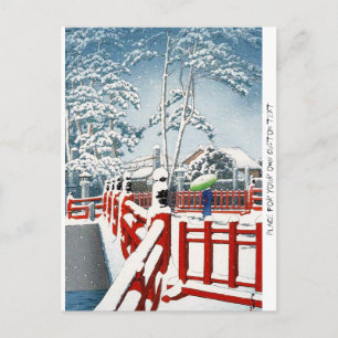 Carte Postale Cool oriental Hasui Kawase paysage hivernal art