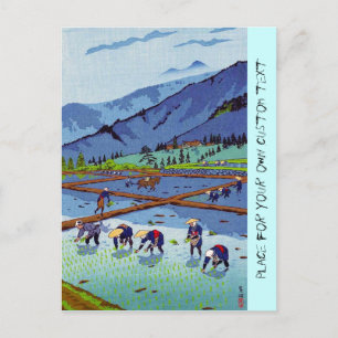 Carte Postale Cool oriental japonais Kasamatsu Rice Planter