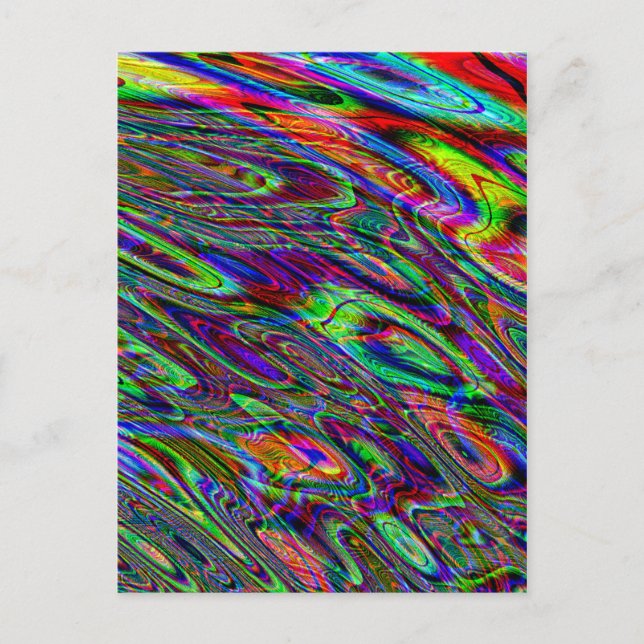 Carte Postale Cool Psychedélique Hippie Acid Trip Tie Dye Marbli (Devant)
