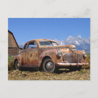 Carte Postale Cool Rusty Vieux Vintage Grange Trouver une voitur
