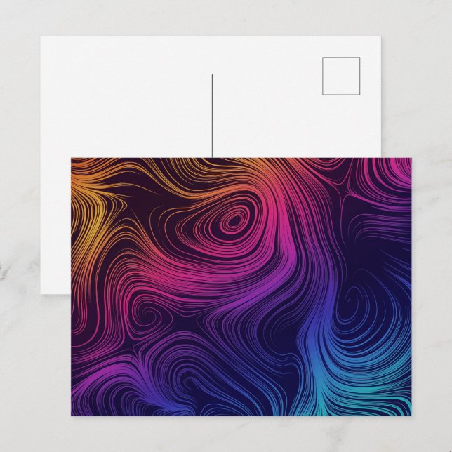 Carte Postale Cool super Abstrait des tourbillons et cercles (Devant / Derrière)
