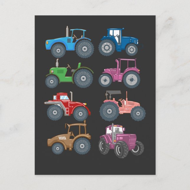 Carte Postale Cool Tracteurs Fermier Boy Véhicules Agricoles Agr (Devant)