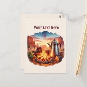 Carte Postale Cool Western Bonfire ajouter un message