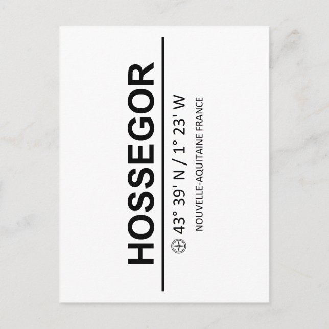 Carte Postale Coordinates Hossegor (Devant)