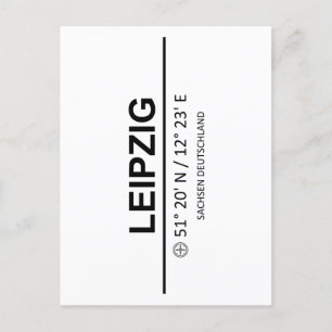 Carte Postale Coordinates Leipzig