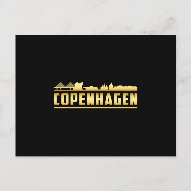 Carte Postale Copenhague Danemark City Skyline Cityscape Cadeau (Devant)