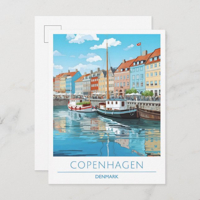 Carte Postale Copenhague Danemark Vintage voyage (Devant / Derrière)
