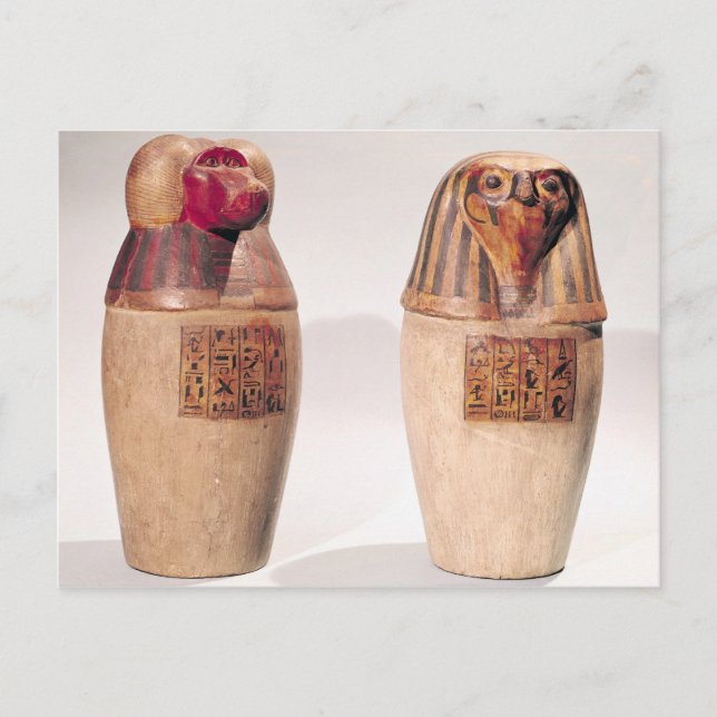 Carte Postale Copies de deux bocaux canopiques New Kingdom (Devant)