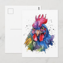 Coq de campagne Style aquarelle